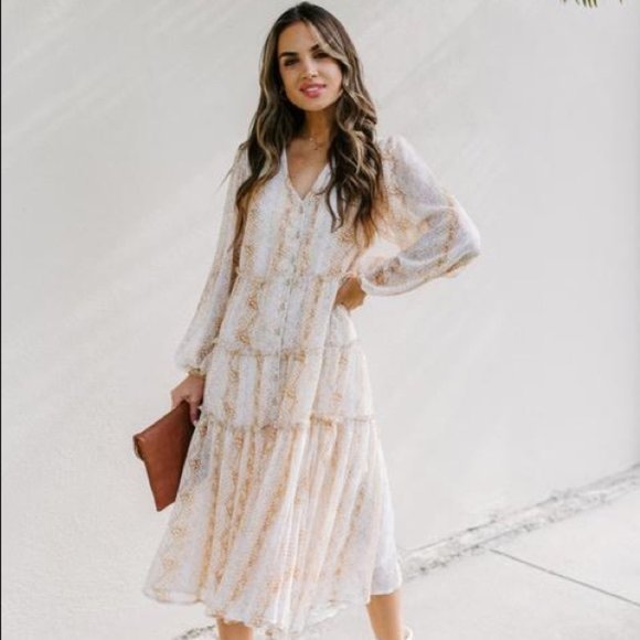 Vici Dresses & Skirts - LAST ONE - Agave Tiered Snake Print Chiffon  Dress